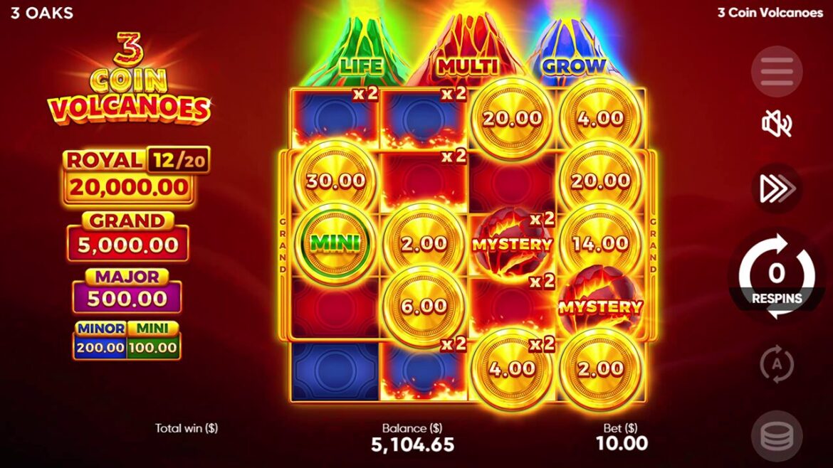 Coin Volcano Combines Sticky Coins and Jackpot Respins on a Compact 3x3 Grid